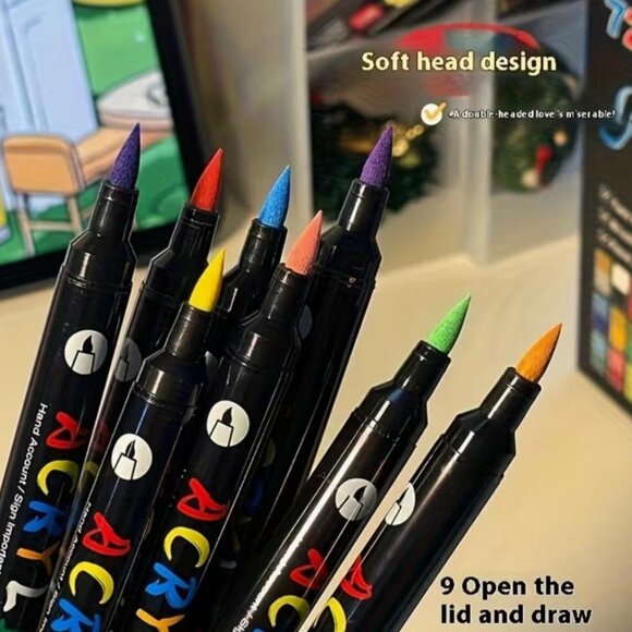 NEW - Dual Brush Marker Pens, 24 Colors Art Markers with Brush Tip - SEALED - Picture 2 of 4